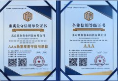 AAA級重質量守信用單位與AAA級企業(yè)信用等級證書