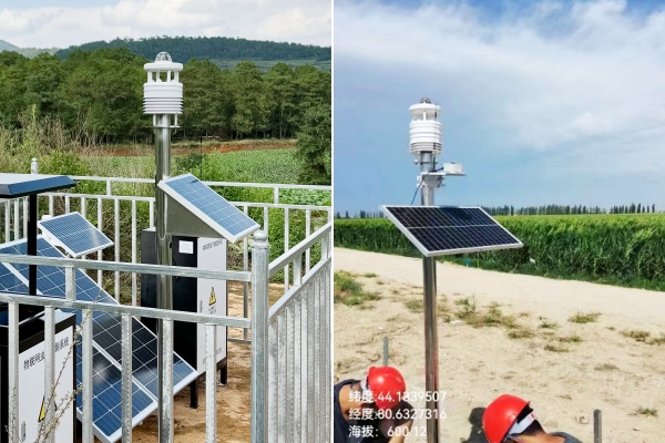 高標準農(nóng)田超聲波氣象站現(xiàn)場安裝圖1